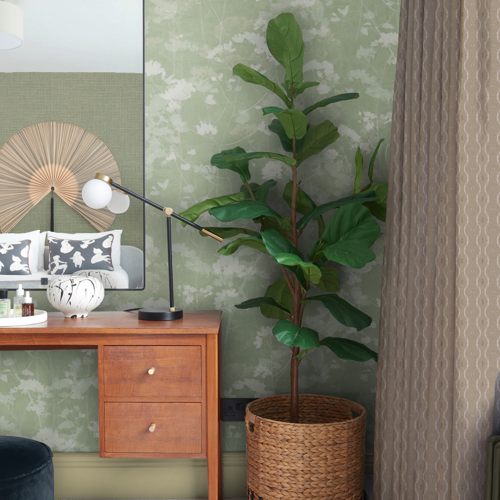 Flower Press Wallpaper 124103 By Graham Brown In Calma Green